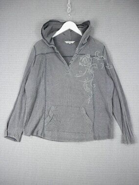 AE Sport Waffle Knit Rhinestone Rose Thin Cotton Hoodie 1X